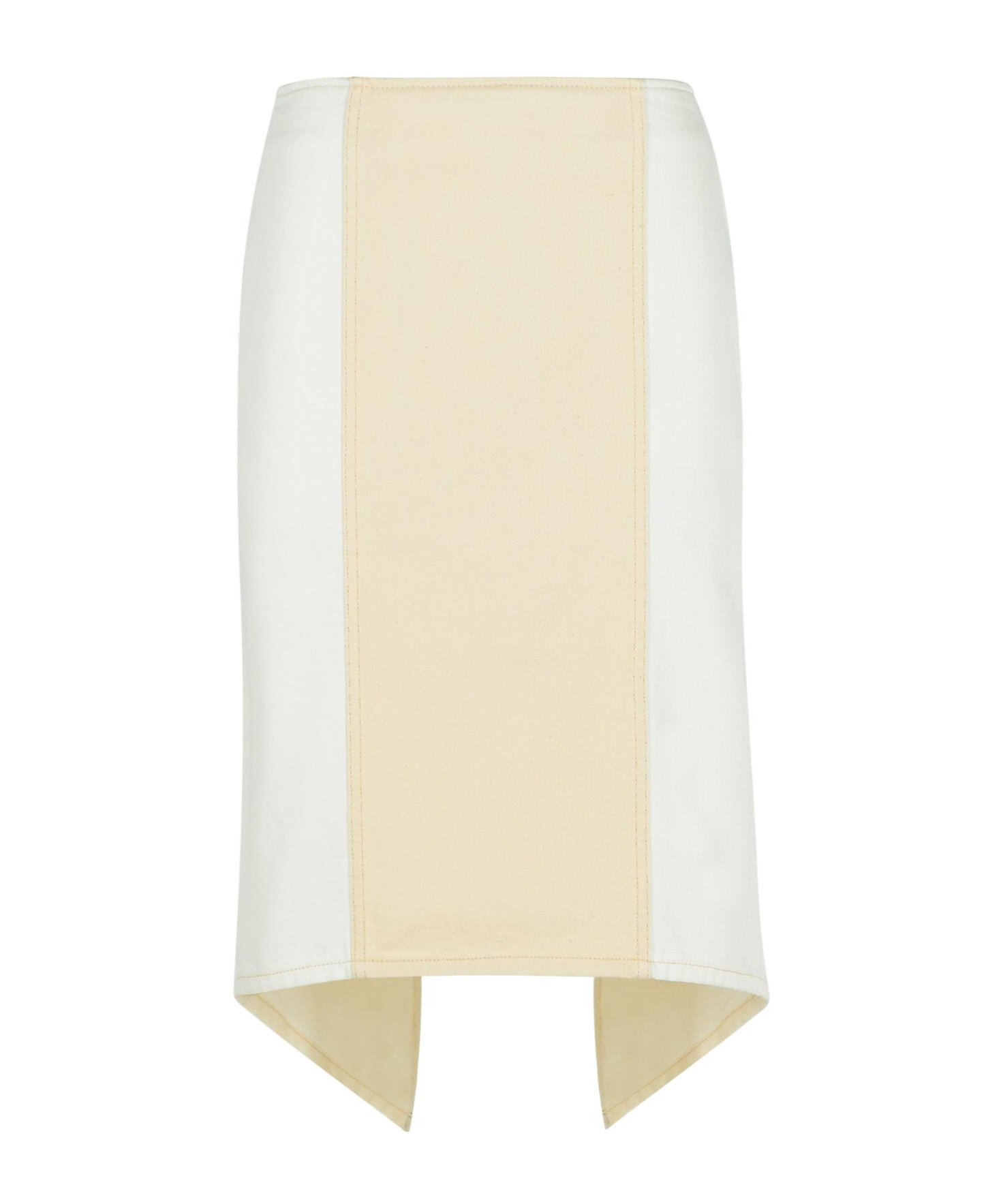 Jw Anderson Cotton Skirt With Layered Asymmetric Hem In Nude