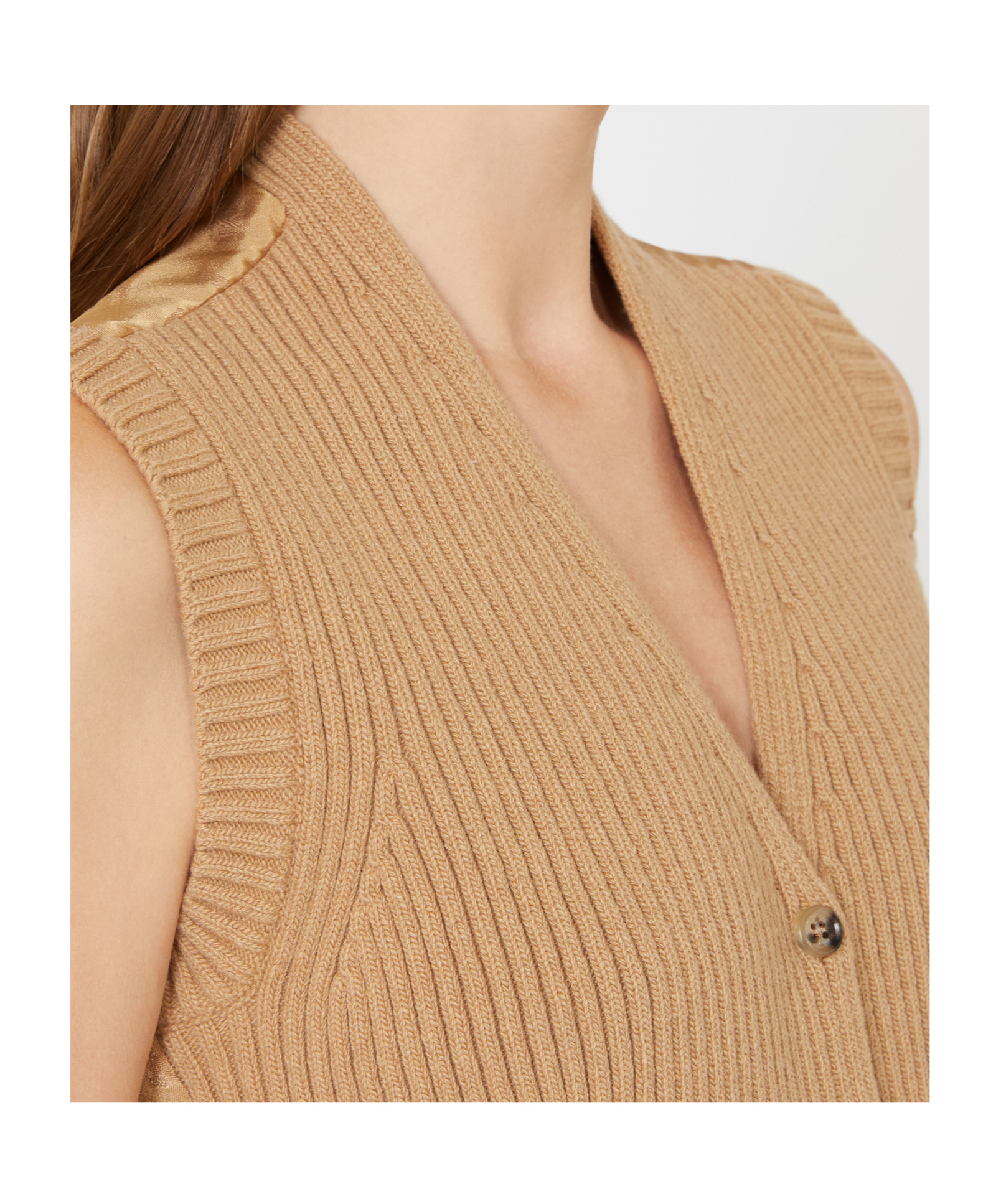 Max Mara Wool And Cashmere Vest In Brown