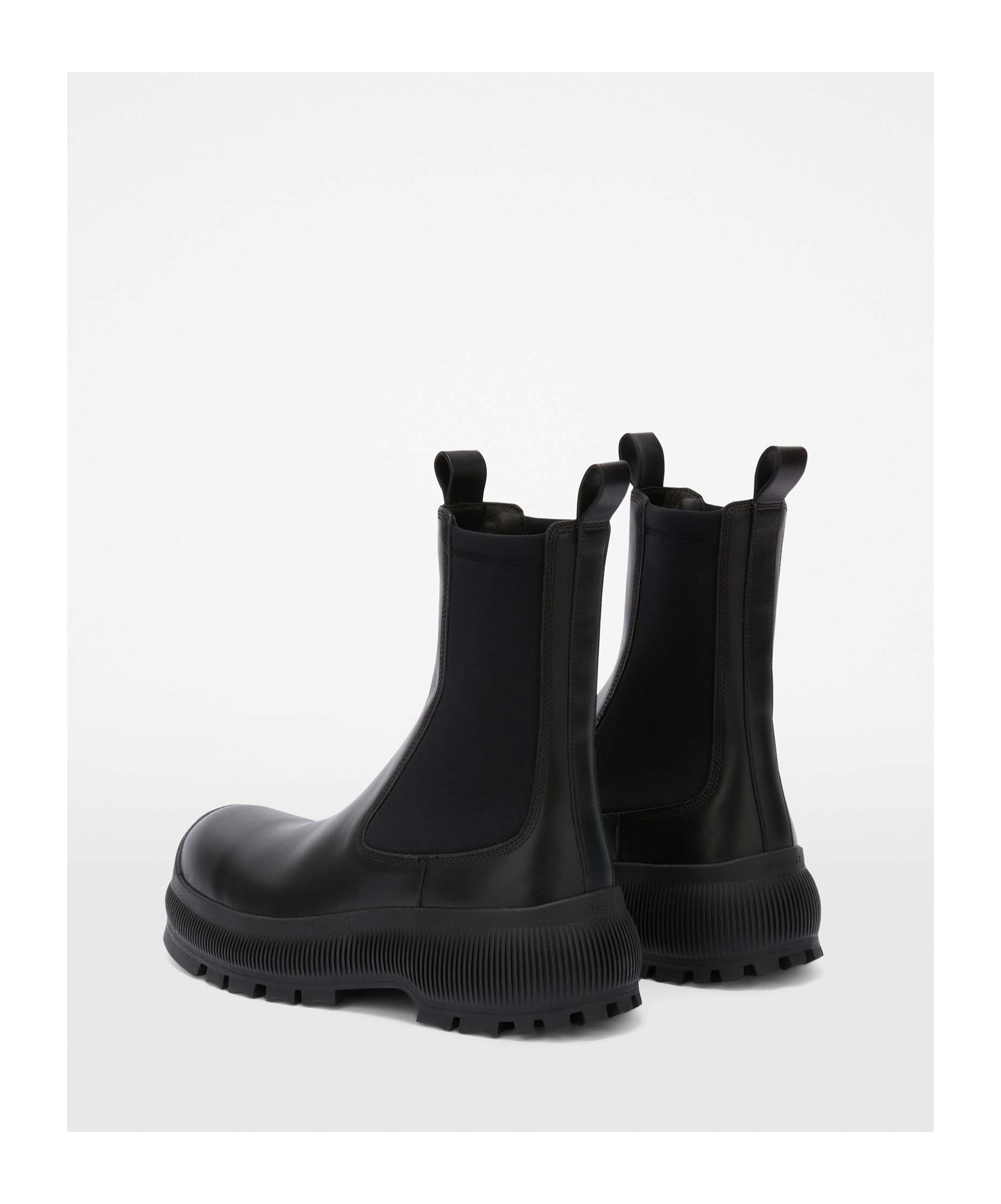 Jil Sander 35mm Leather Ankle Boots In Black