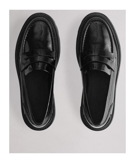 Rag & Bone Round Head Loafer Shoes In Black