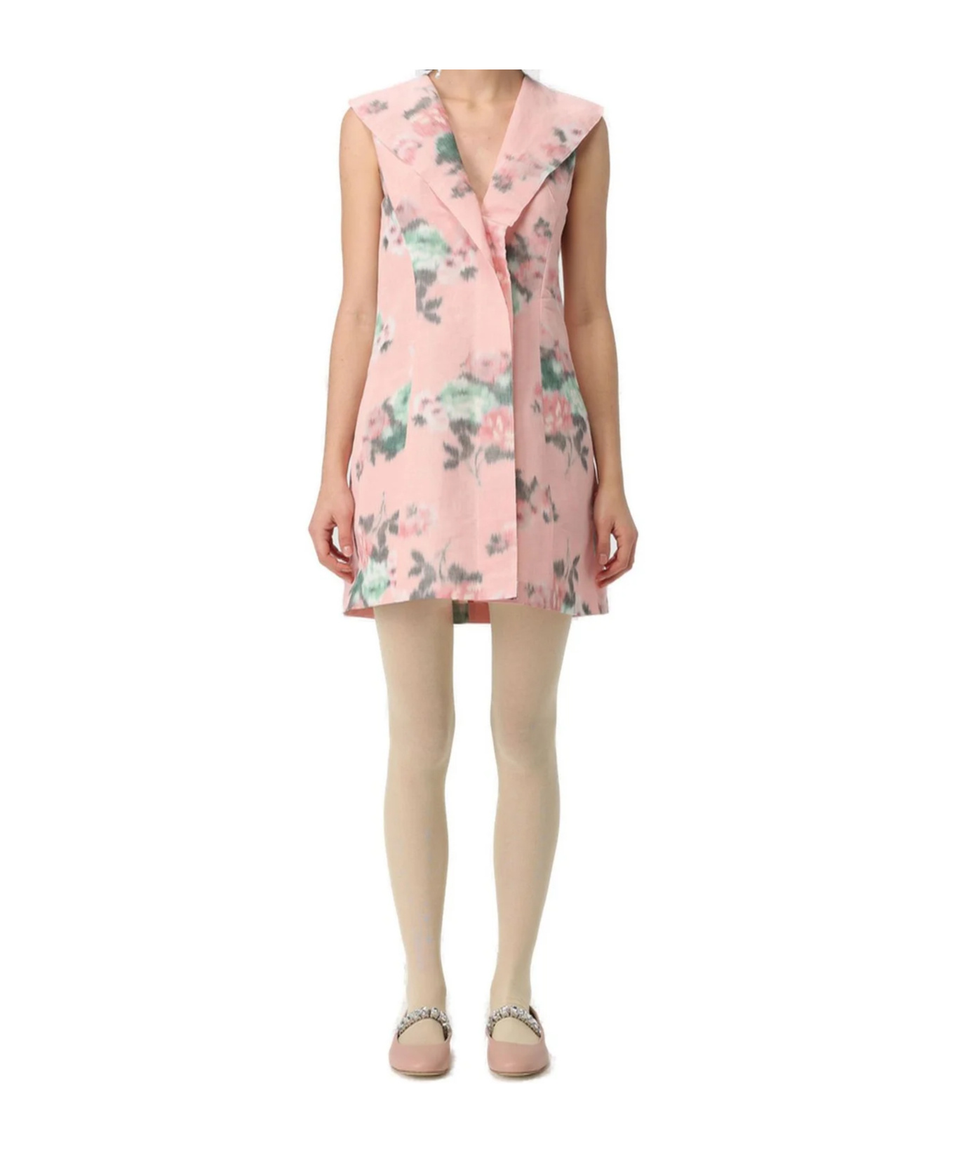Philosophy Di Lorenzo Serafini Floral Taffeta Mini Dress In Pink
