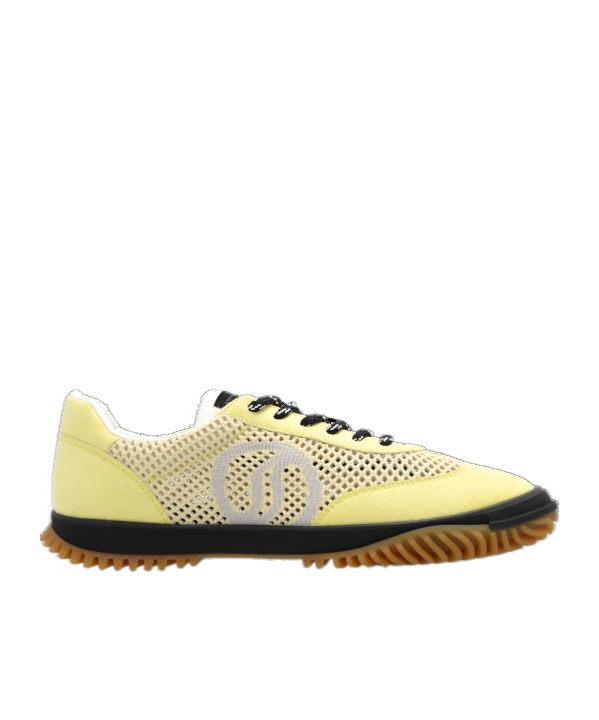 Stella Mccartney Yellow S-wave Sport Mesh Paneled Sneakers In Multicolor