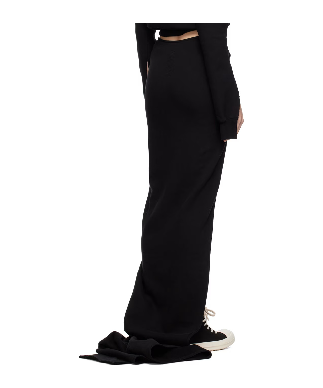 Rick Owens Drkshdw Asymmetric Zip-fastened Cotton Skirt In Black