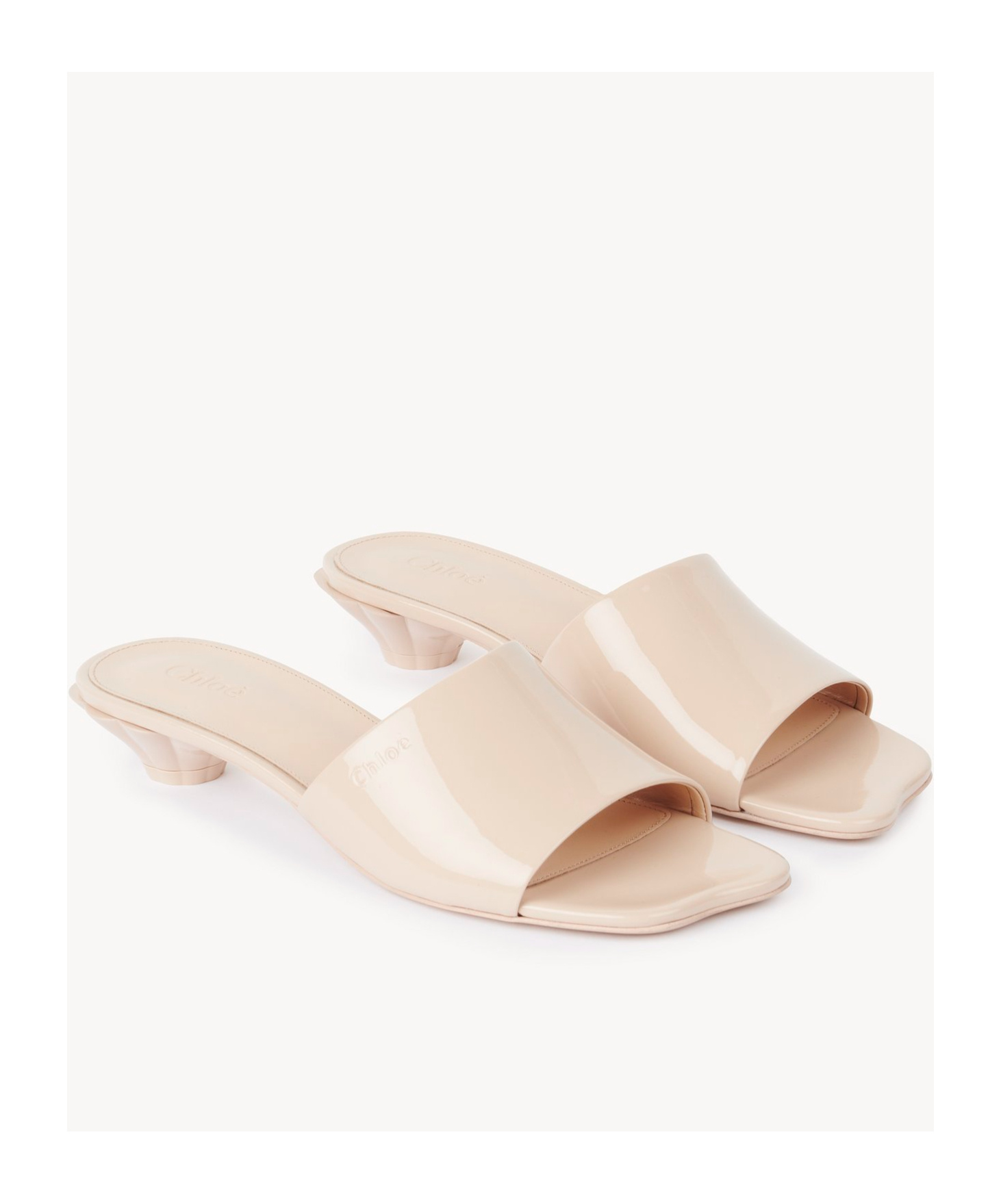 Chloé Open Toe Low Heel Sandals In Nude