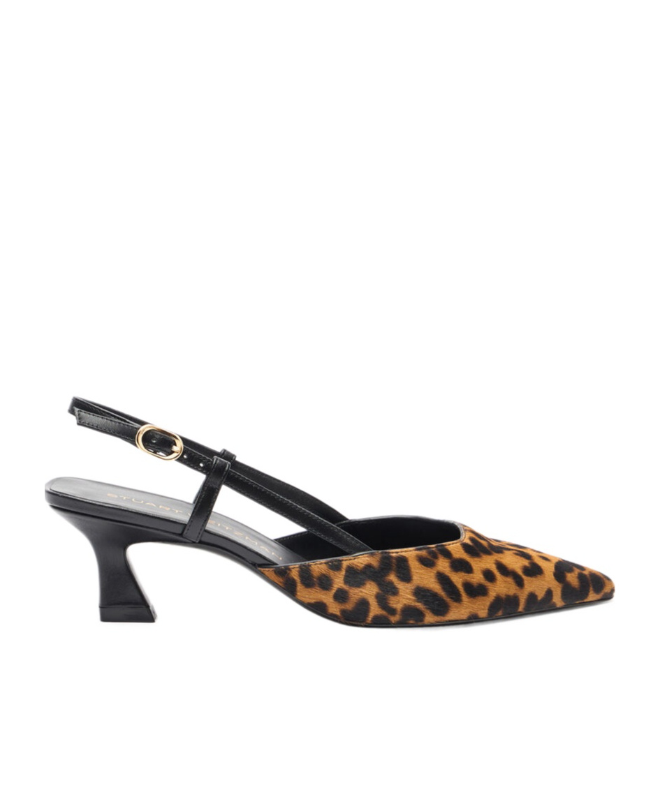 Stuart Weitzman Vinnie Leopard Kitten Slingback Pumps In Animal Print