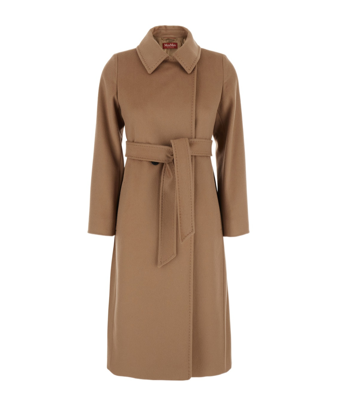 Max Mara Studio Bcollag Belted Coat In Sand