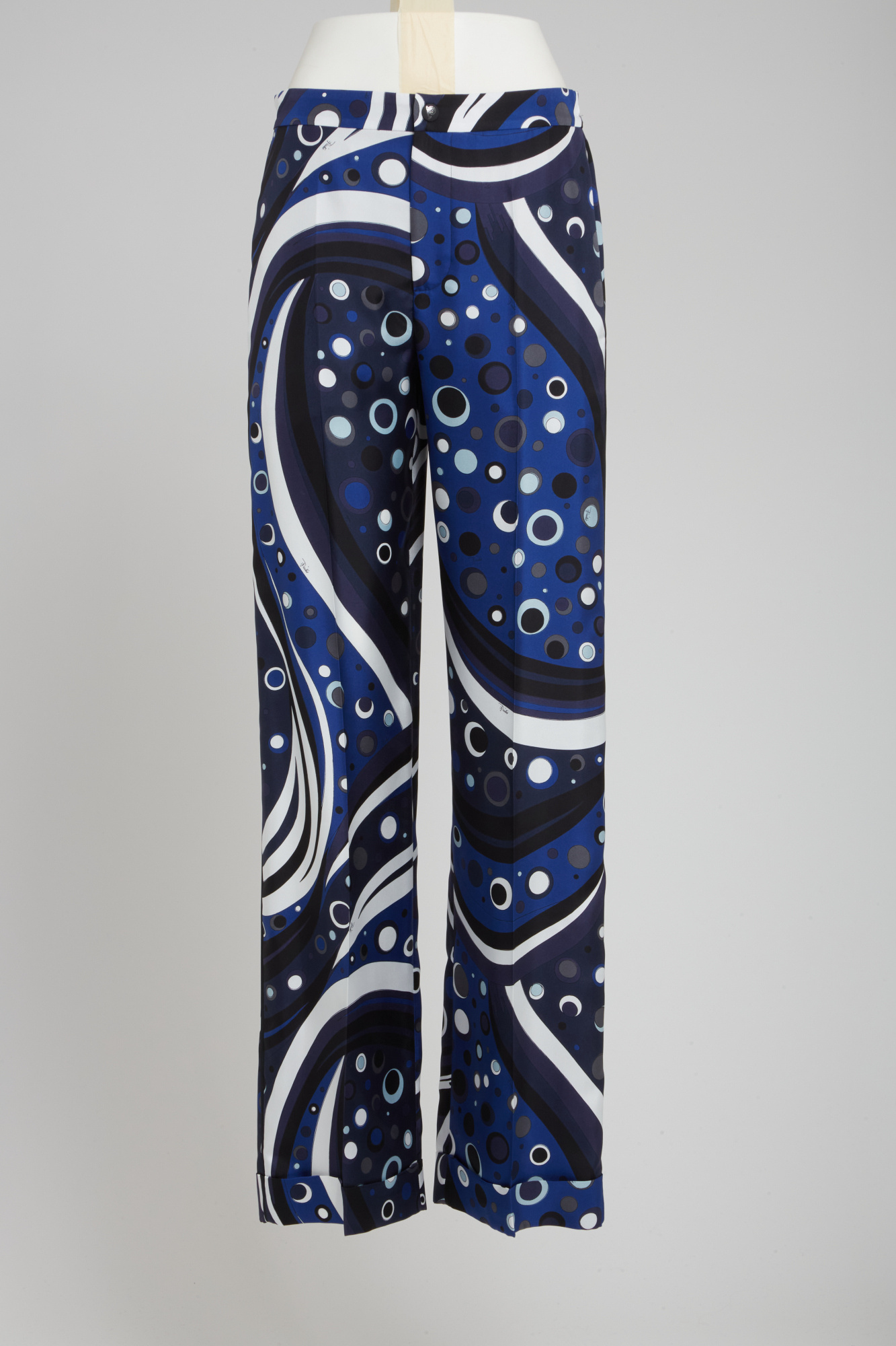 Pucci Printed Wide Leg Trousers With Elastic Waistband In Black