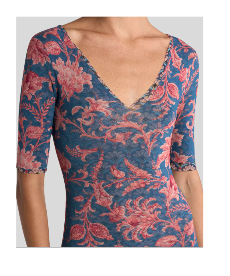 Etro Floral-motif Tulle Midi Dress In Multi