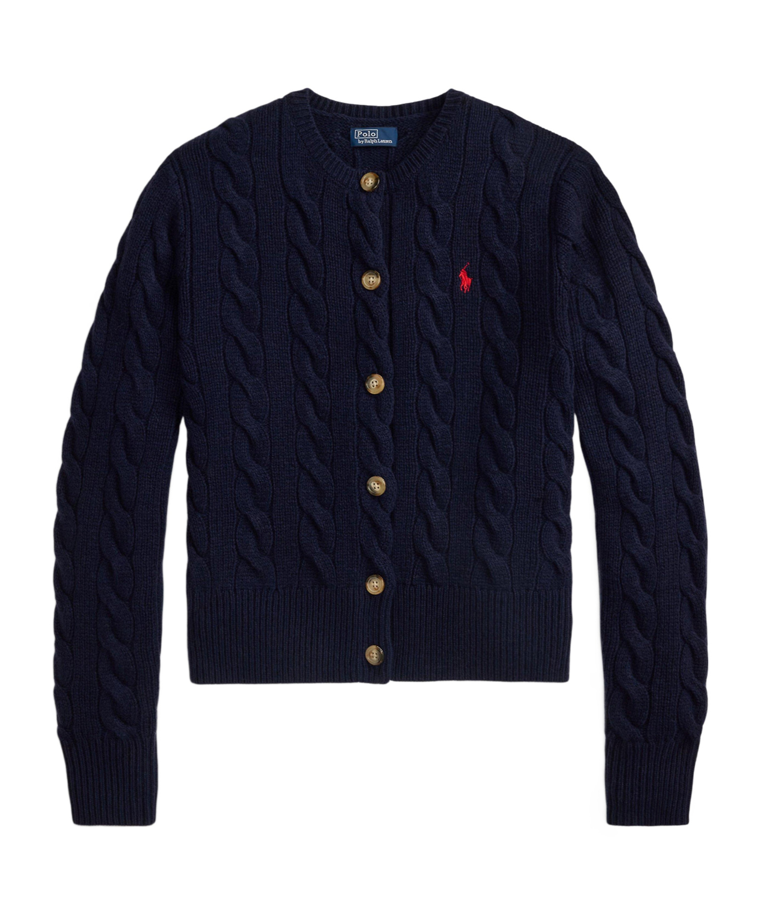 Polo Ralph Lauren Cable Knit Cardigan In Black