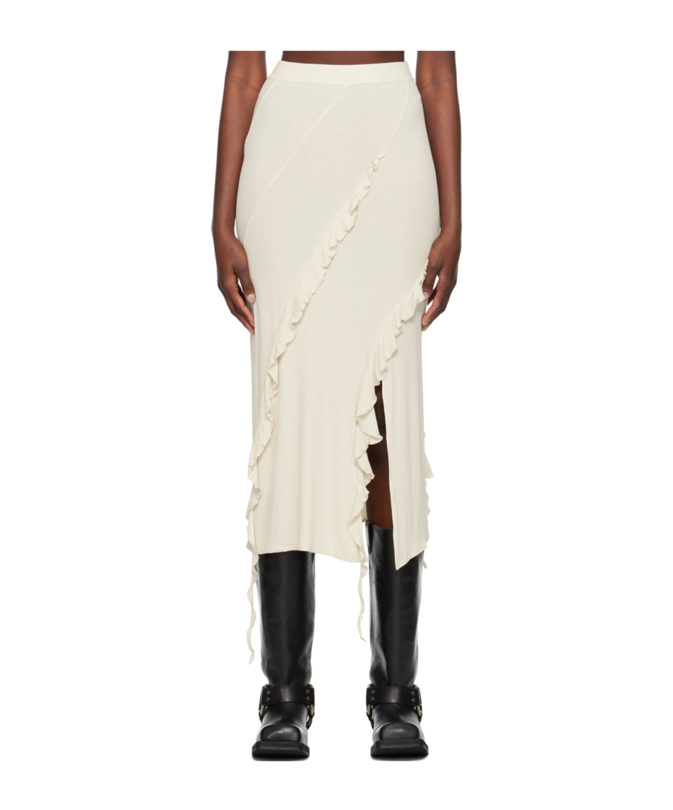 Acne Studios Ruffled Skirt In White