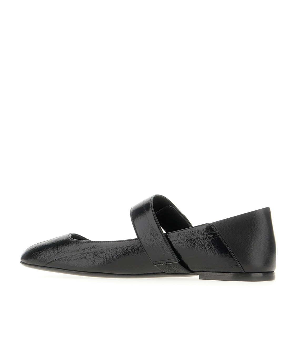 Valentino Garavani Vlogo Locker Mary-jane Ballerina In Eel With Flower Application Woman Black 37.5 In Black
