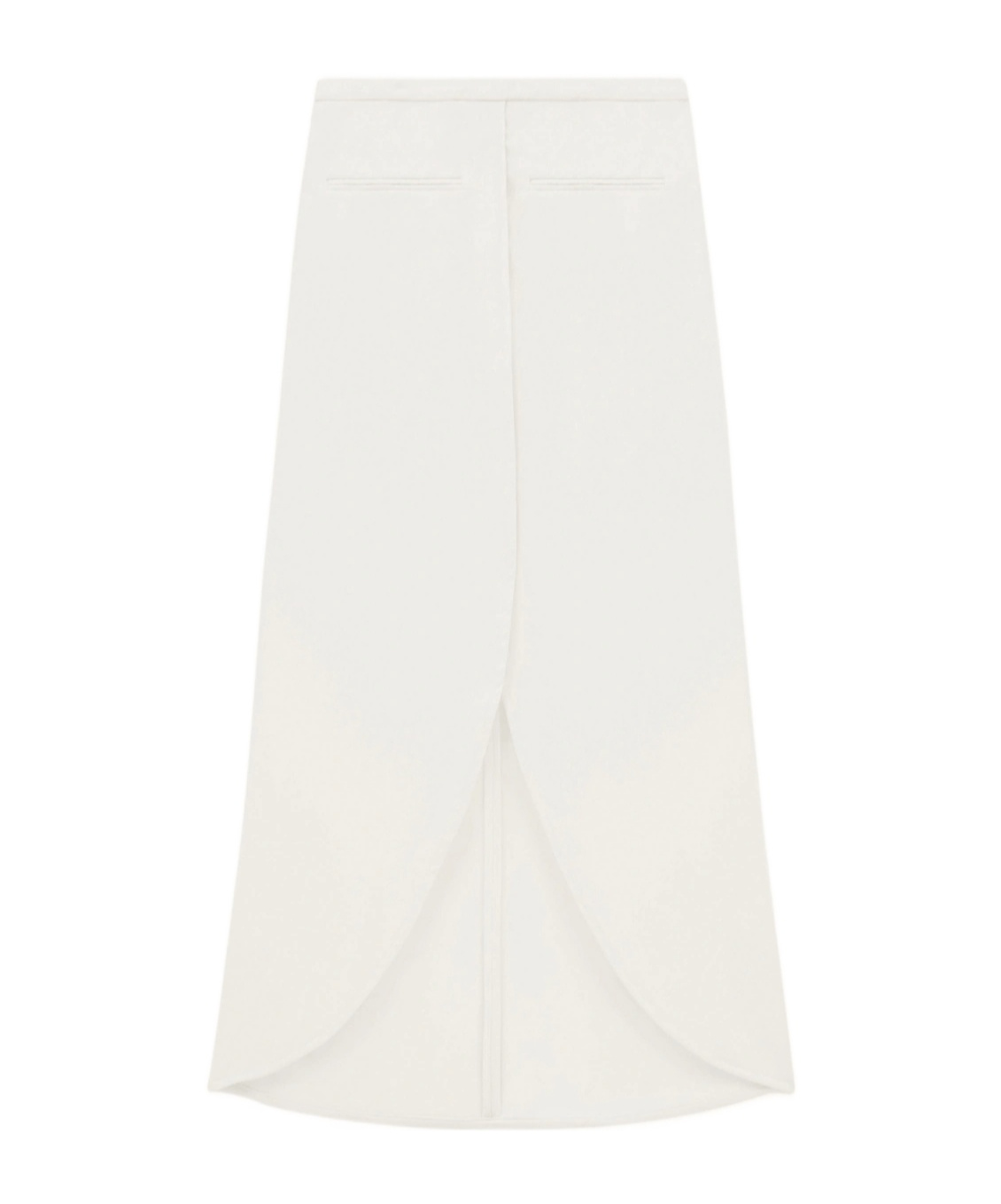 Courrèges Ellipse Crepe Midi Skirt In White