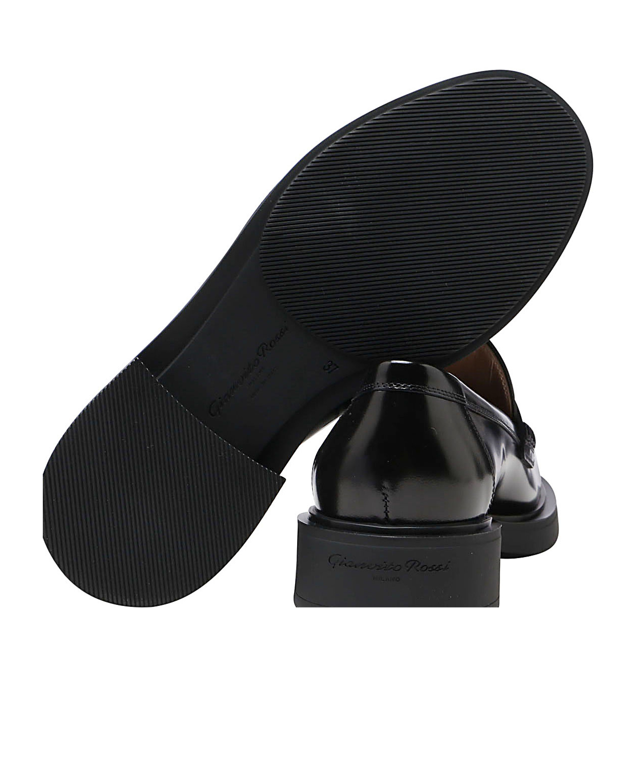 Gianvito Rossi Round Head Loafer Shoes In Black