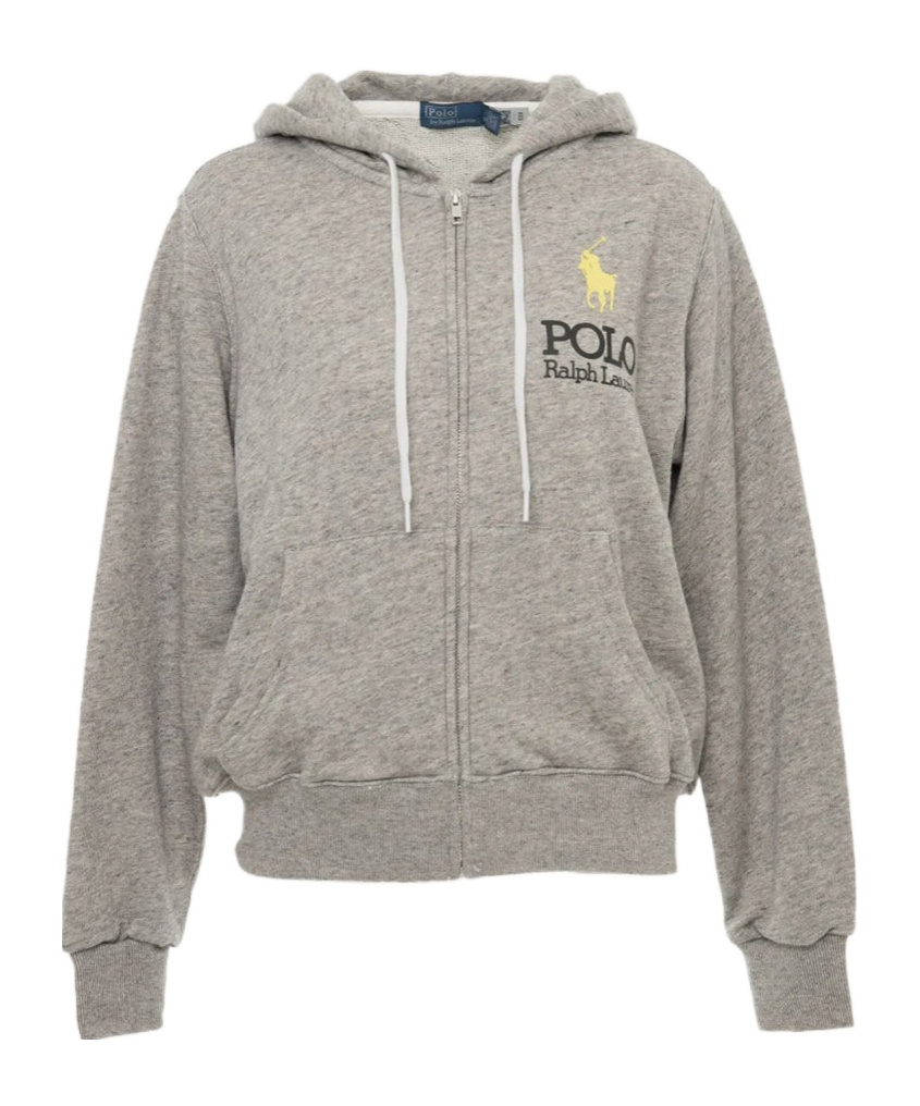 Polo Ralph Lauren Polo Pony Zip-up Hoodie In Gray