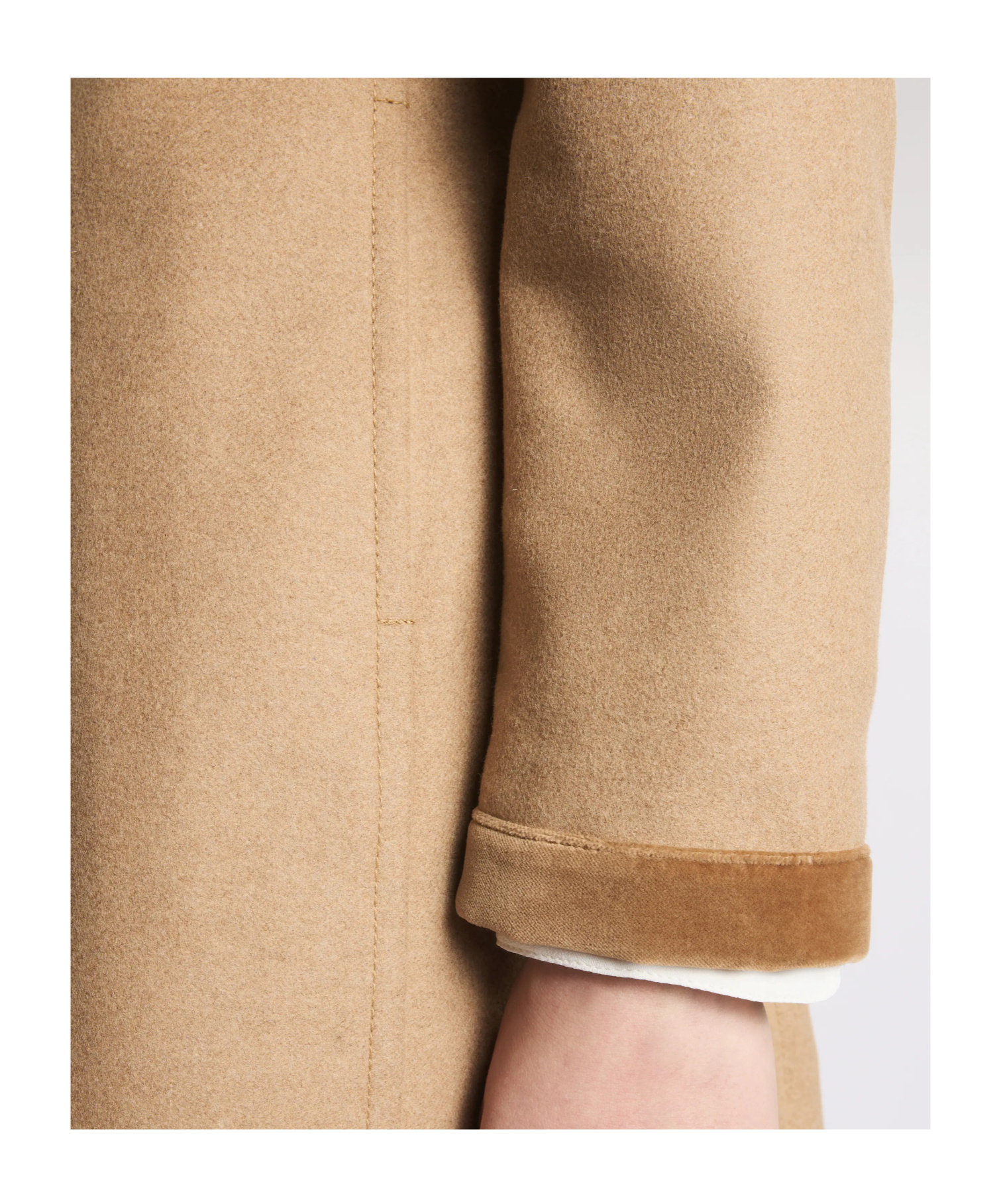 Fay Virginia Velvet-trimmed Coat In Brown