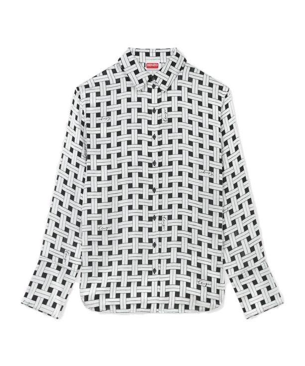 Kenzo Weave Checked Effect Shirt In White