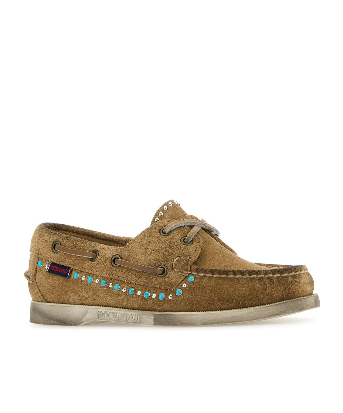 Sebago Suede Loafers With Rubber Sole And Studded Detailing