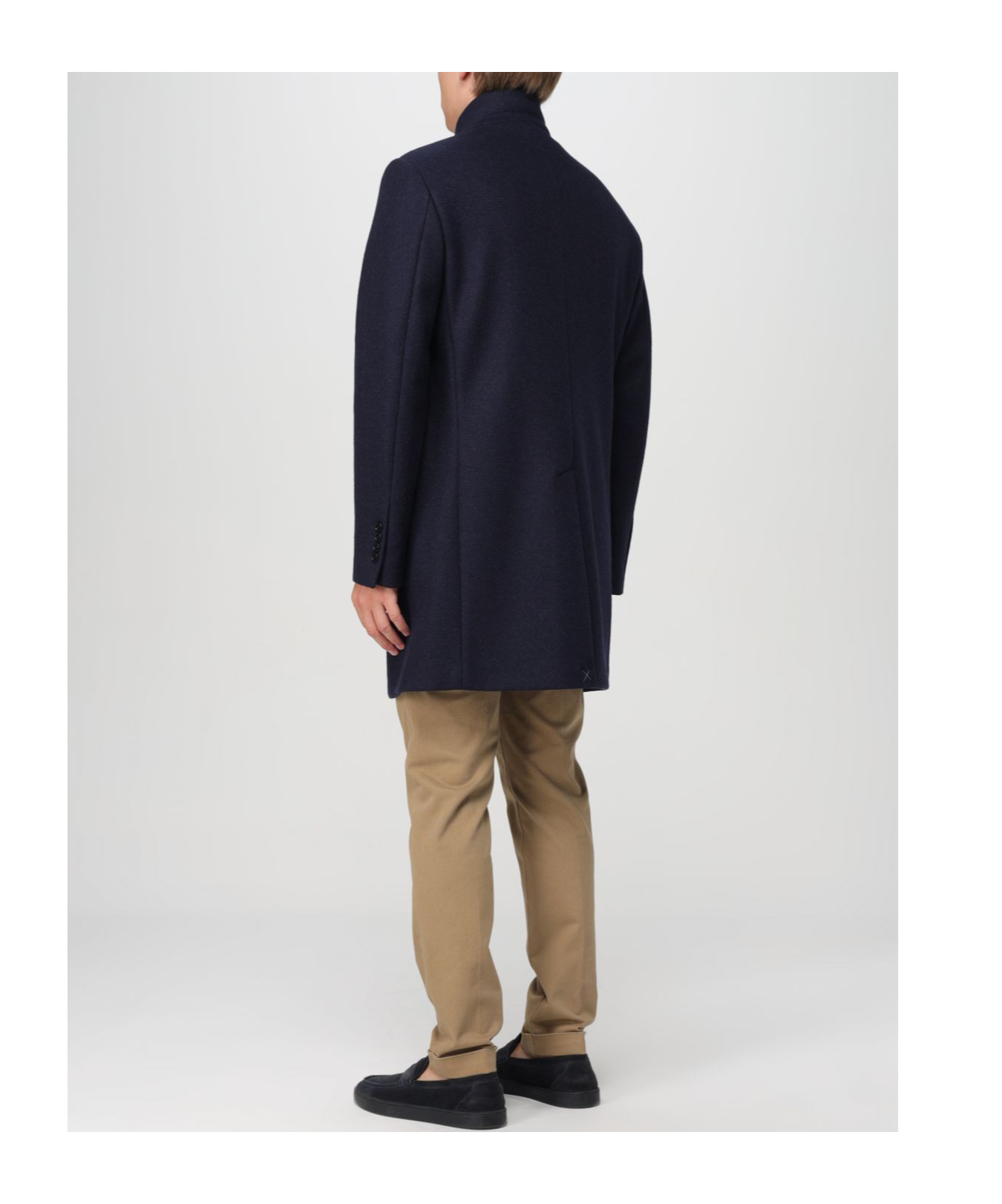 Fay Long-sleeved Coat In Black