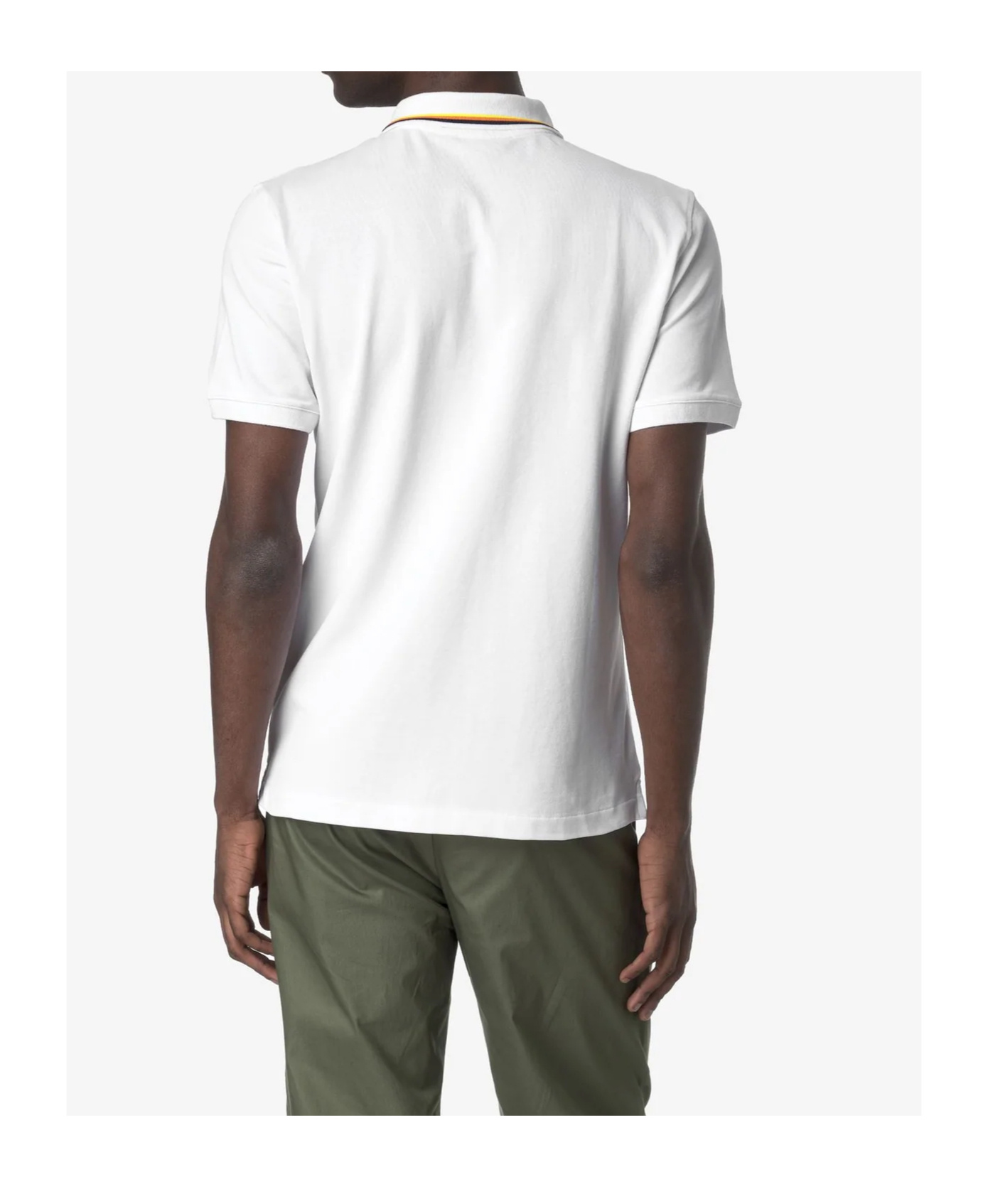 K-way Short Sleeve Button Polo Shirt In White