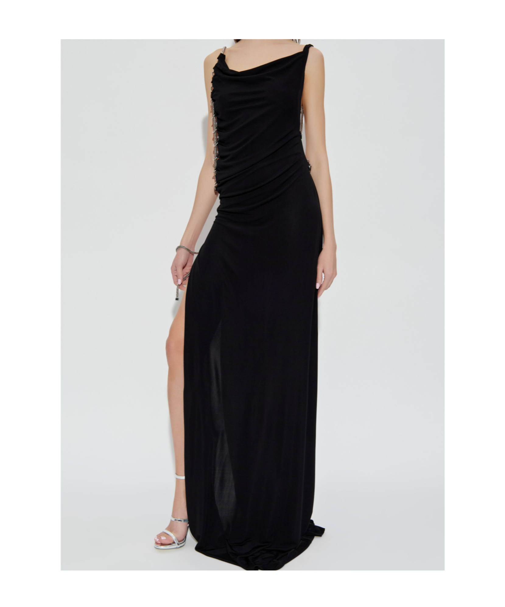 Dsquared2 Open Back Maxi Dress In Black