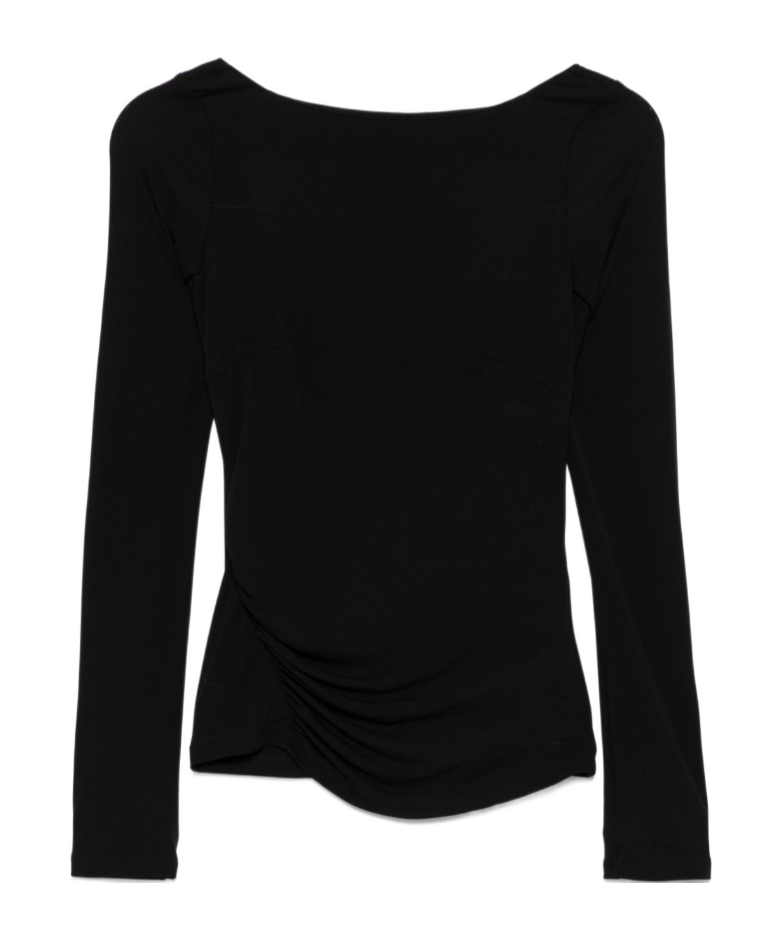 Shop Elisabetta Franchi Draped Top In Black