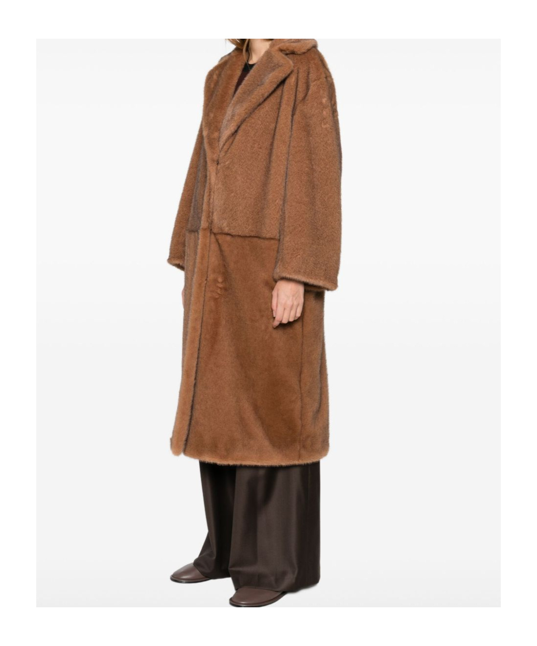 Antonelli Brown Tailored Coat With Structured Fit In Brown