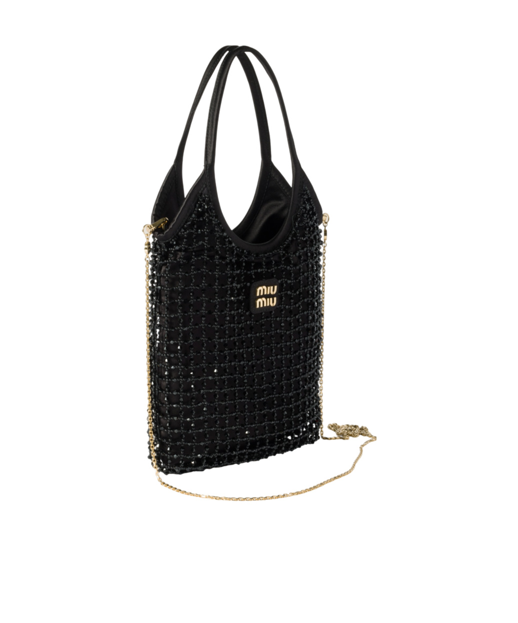 Miu Miu Chain Shoulder Bag In Black