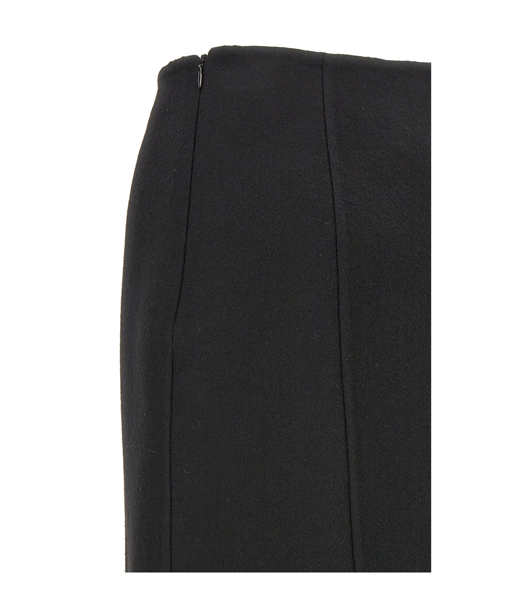 Ermanno Scervino Felted A-line Midi Skirt In Black