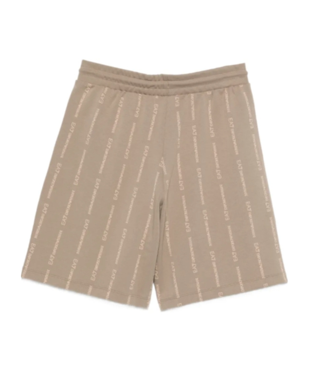 Ea7 Logo-print Shorts In Brown