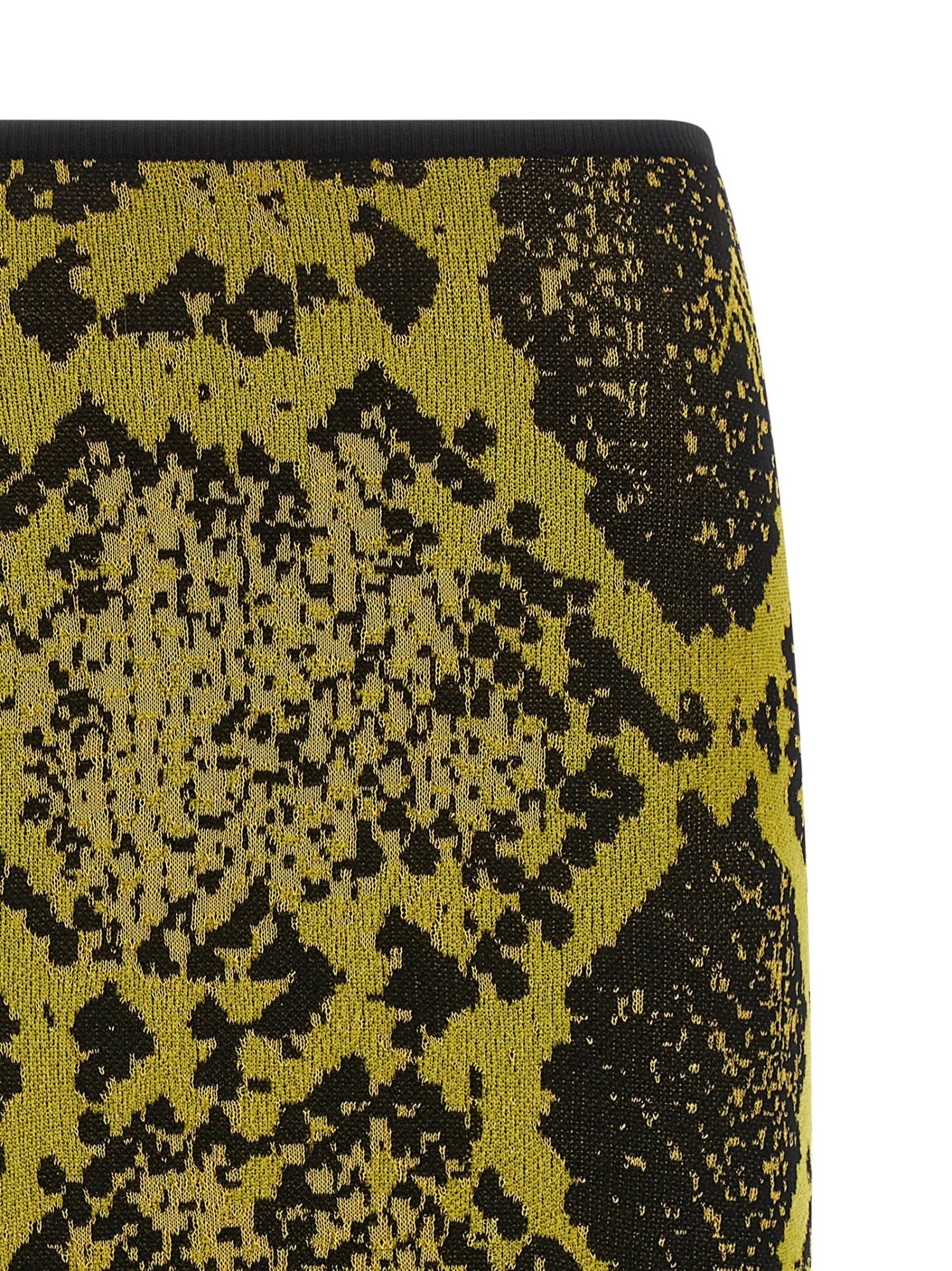 Attico Knee-length Bodycon Python Print Skirt In Multi