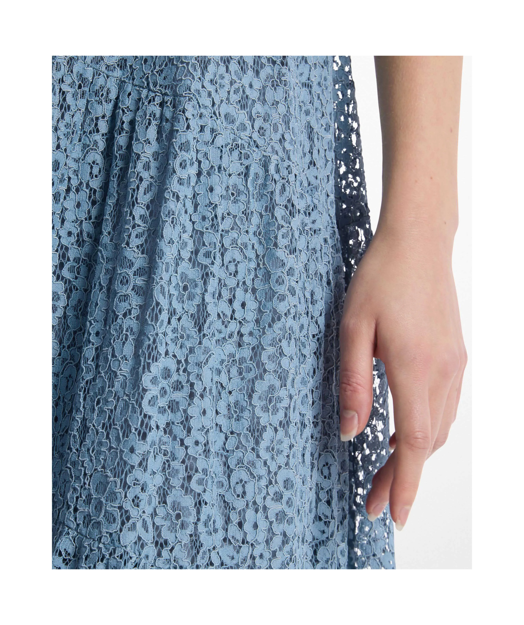 Michael Kors Lace Slip Dress Spaghetti Straps In Coarse Cloth Blue