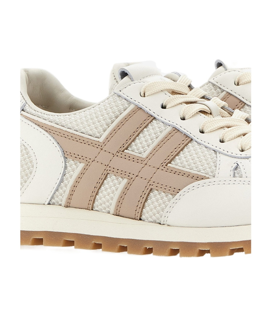 Hogan 86er Leather And Technical Fabric Sneakers In White