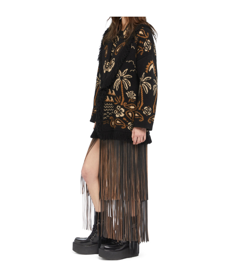 Alanui Glimpse Of Eden Wool And Cashmere Cardigan In Multi