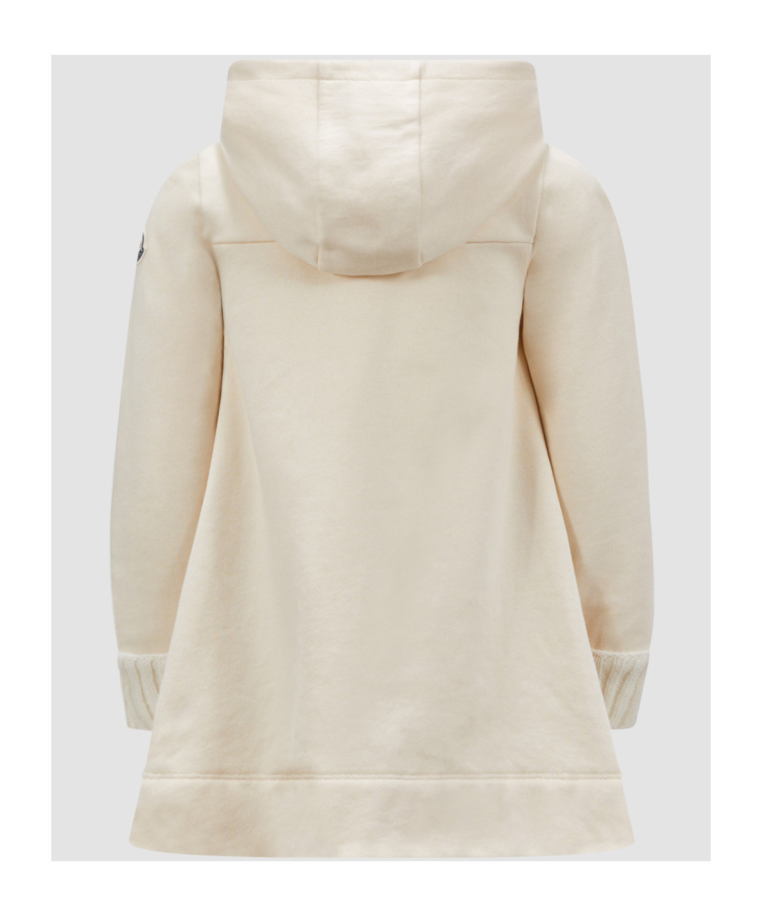 Moncler Hoded Crystal Logo Dress In Nude