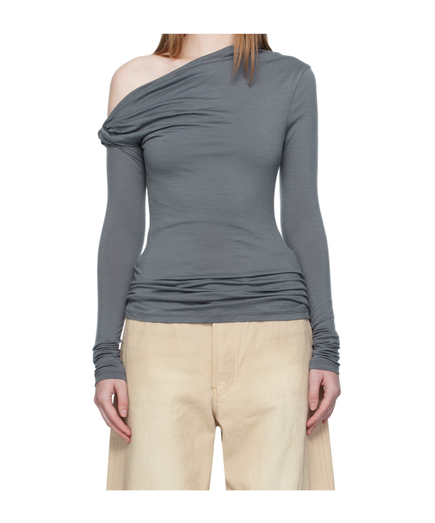 Paris Georgia Long-sleeved Sweater In Gray