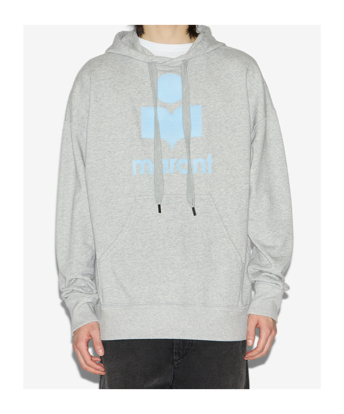 Isabel Marant Marant Relaxed-fit Grey Hoodie With Kangaroo Pocket In Gray