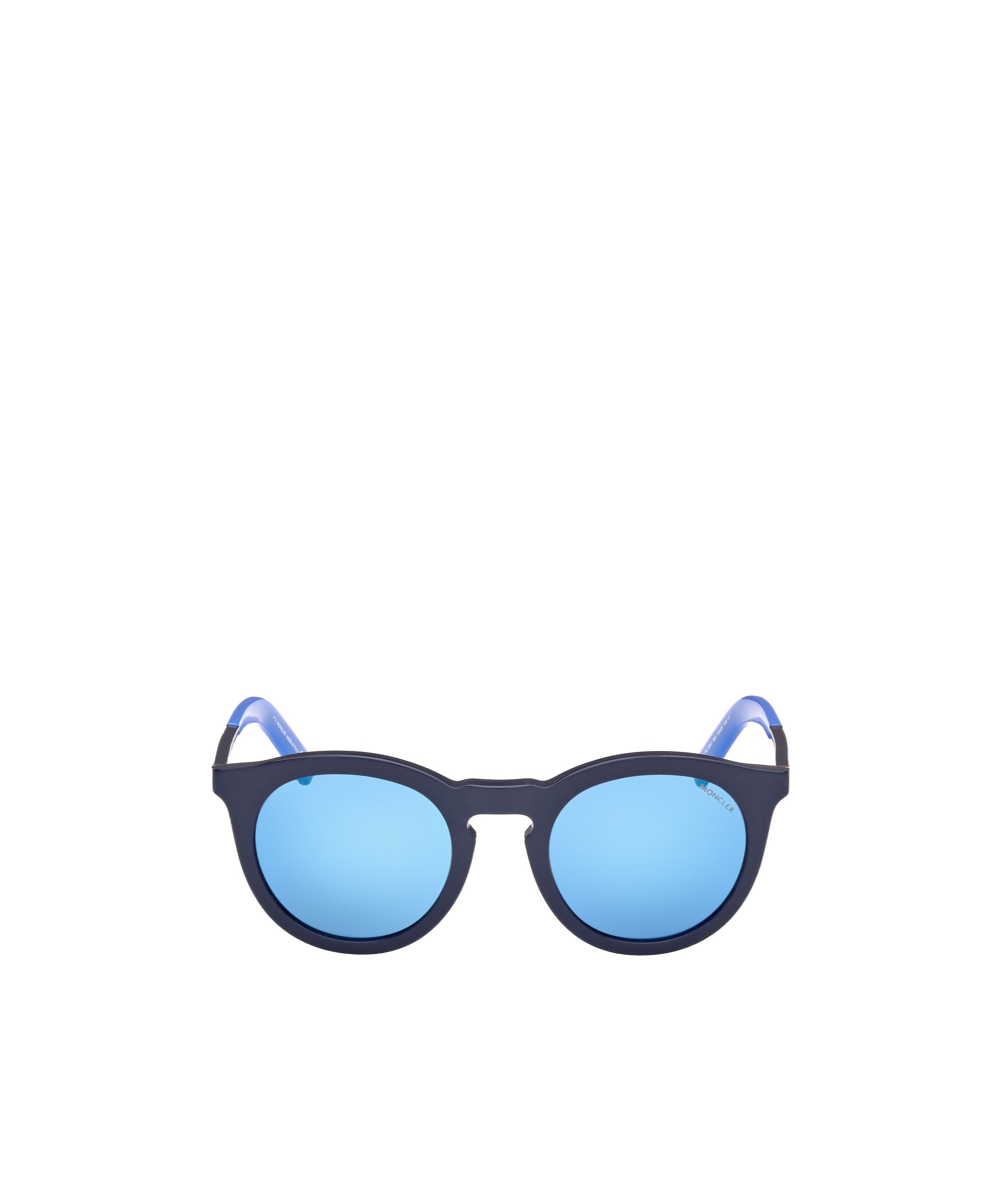 Moncler Logo-debossed Round-frame Sunglasses In Blue