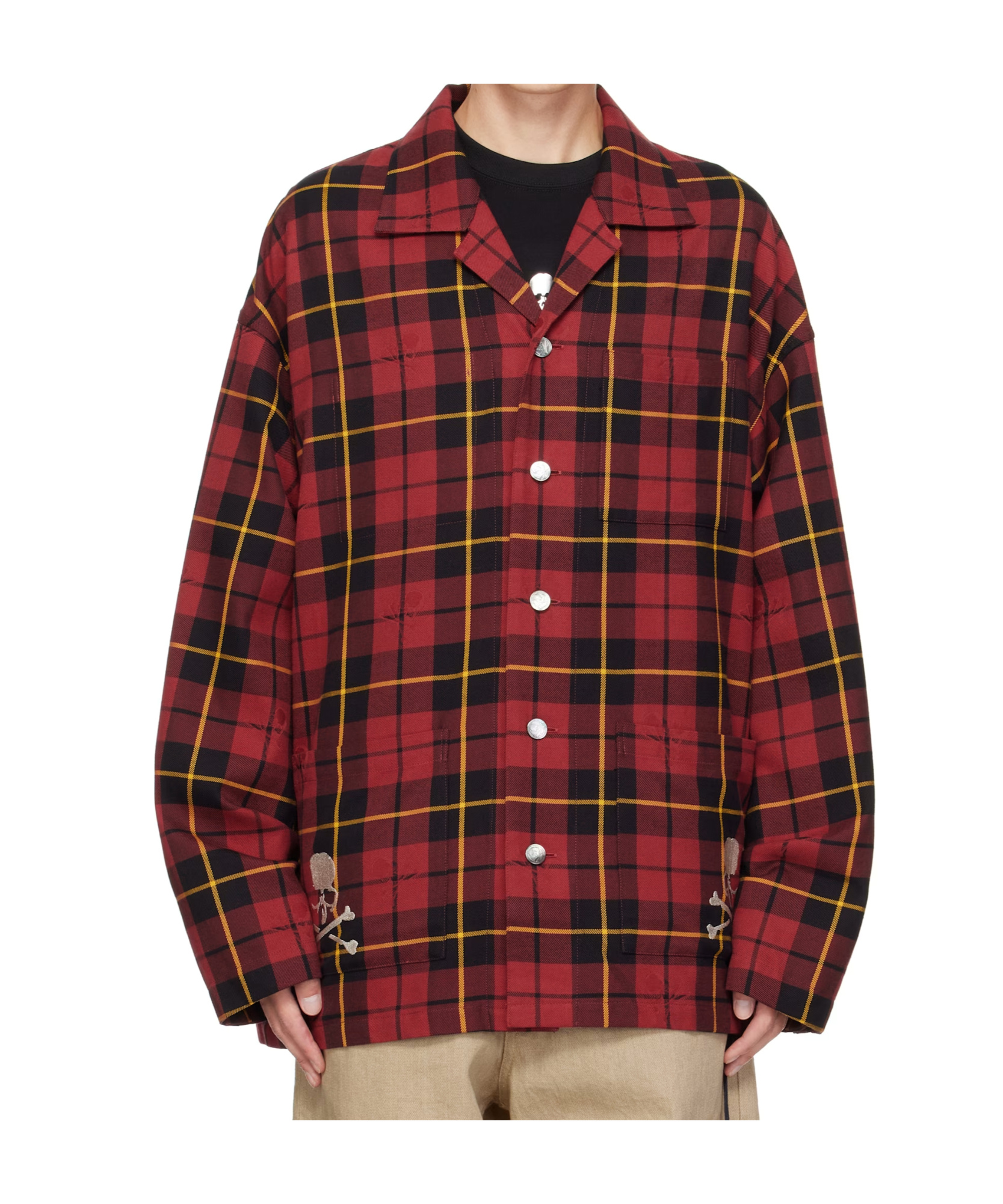 Mastermind Japan Burgundy Plaid Shirt Jacket In Red