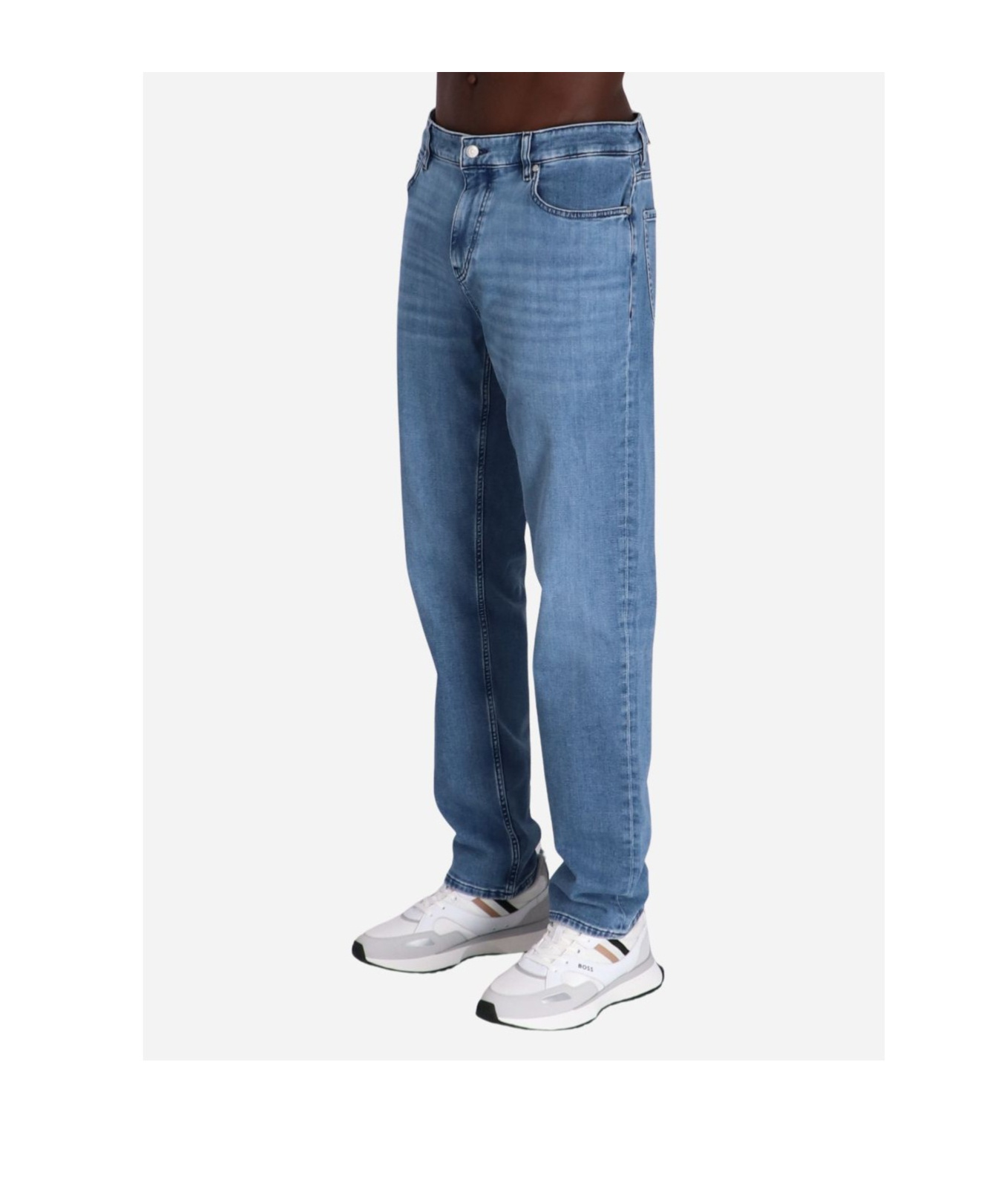 Hugo Boss Belt-loop Jeans In Blue