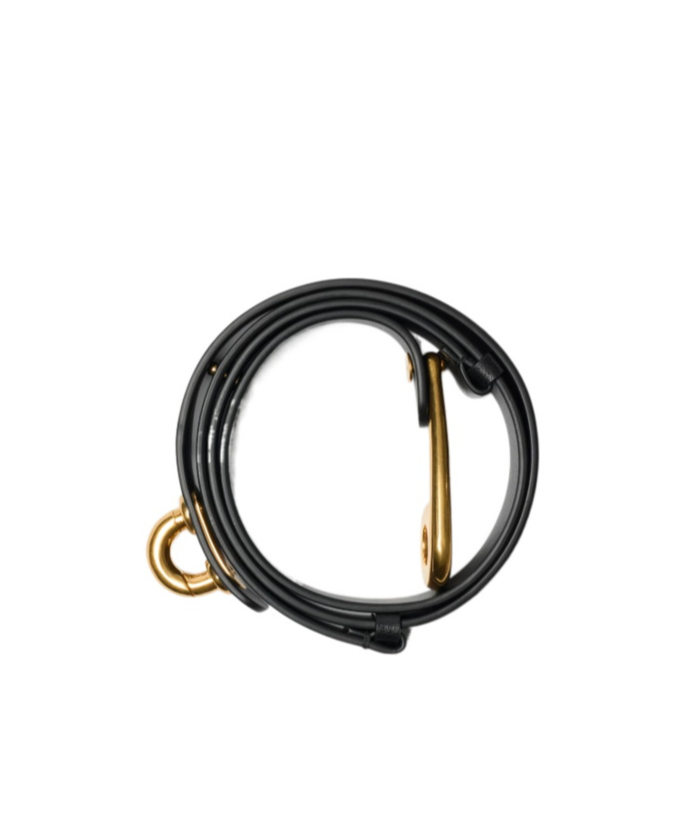 Burberry Thin Leather Bridle Belt In Black