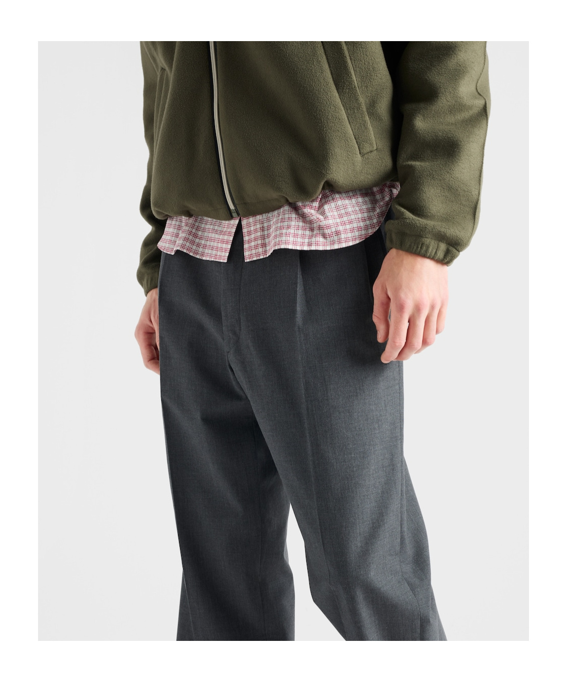 Prada Wool Pants In Gray