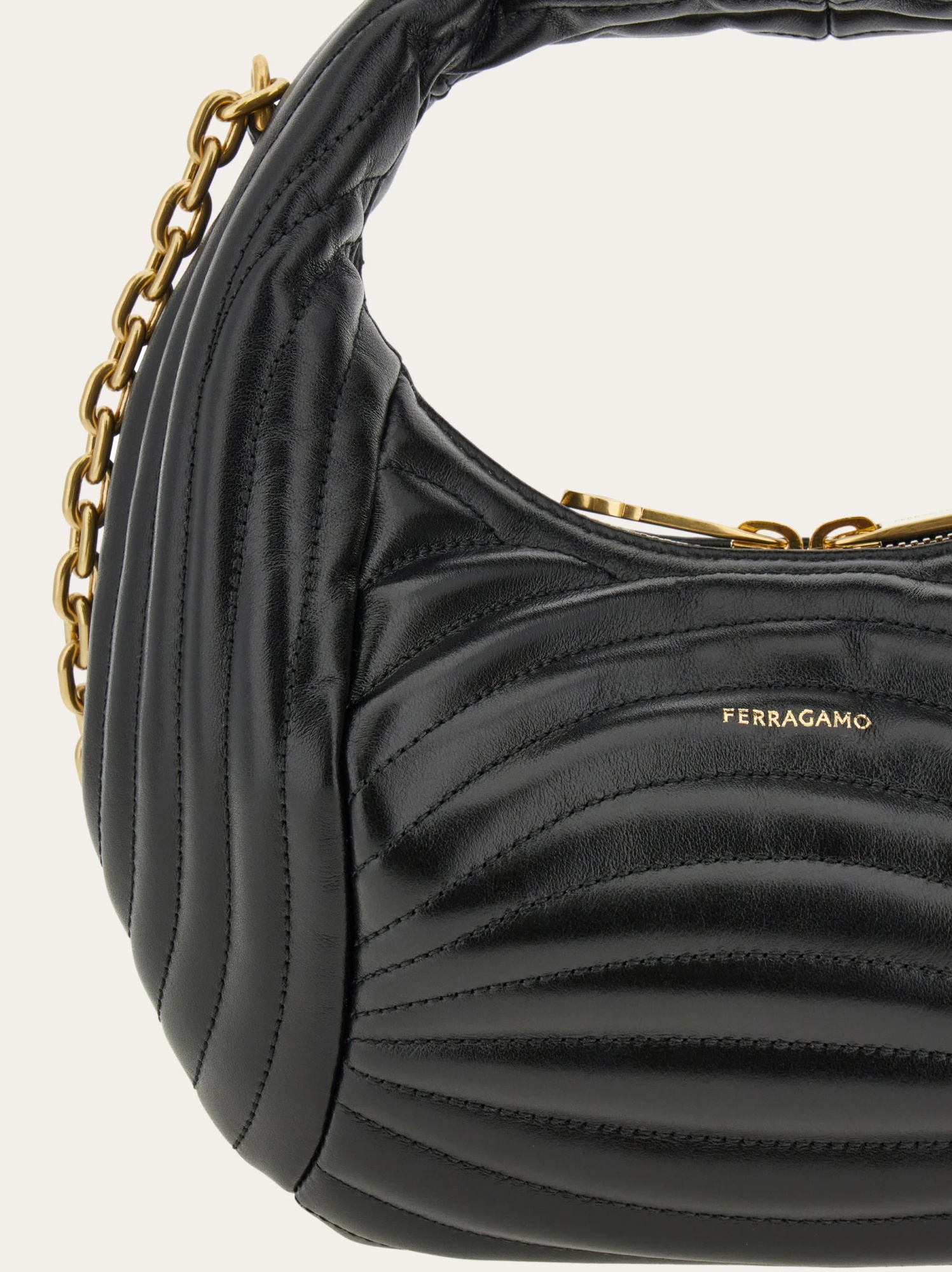 Shop Ferragamo Quilted Wandering Small Shoulder Bag In Black