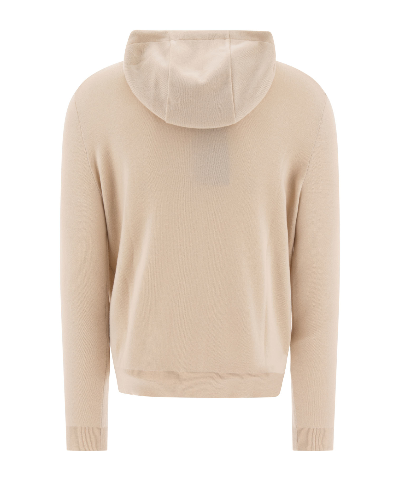 Prada Long-sleeved Hooded Hoodie In Nude