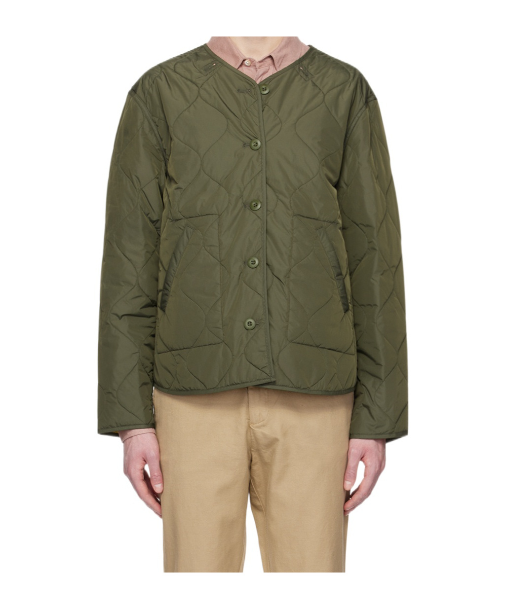 Officine Generale Double-sided Quilted Casual Jacket In Green