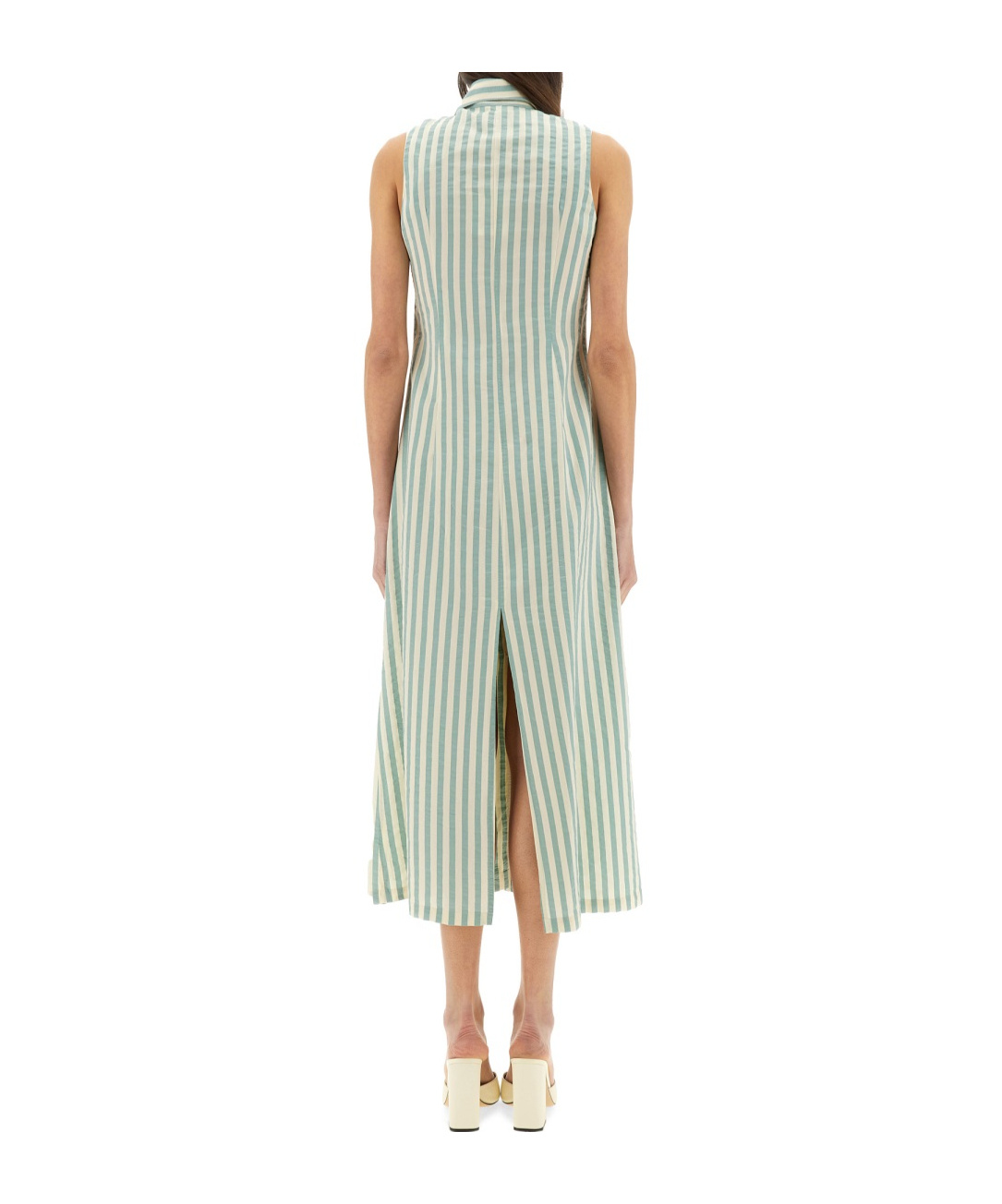 Alysi Striped-pattern Sleeveless Midi Dress In Green