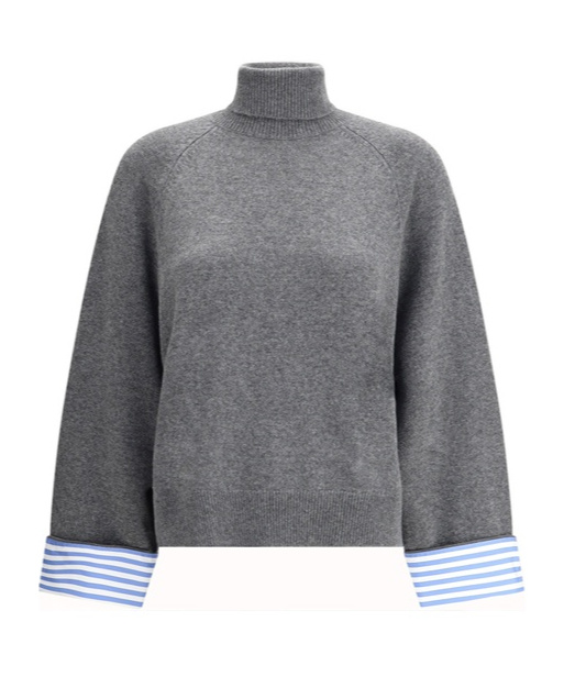 Brunello Cucinelli High Collar Knit Sweater In Gray