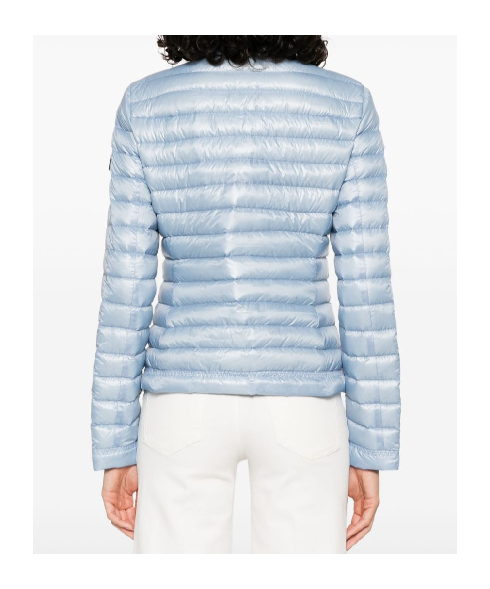 Peuterey Quilted Silver Jacket With Stand-up Collar
