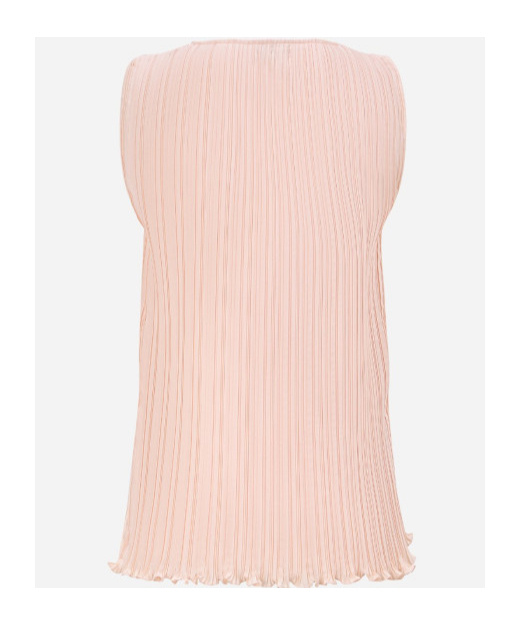 Lanvin Charmeuse Pleated Top Sleeves In Nude