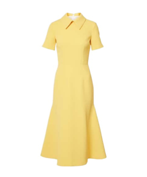 Emilia Wickstead Iman Crepe Cocktail Dress In Yellow