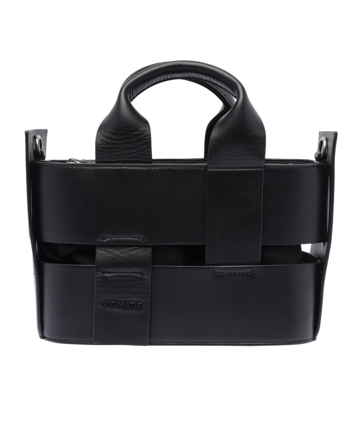 Shop Vic Matie Bags Structured Tote In Black